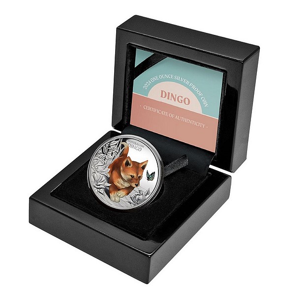 ROZTOMILÝ A MAZLIVÝ PES DINGO BABY coin Cute and Cuddly Baby Dingo – 1 oz stříbrná mince