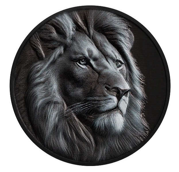 LEV coin Black and White Lion coloured – 1 oz stříbrná mince barevná