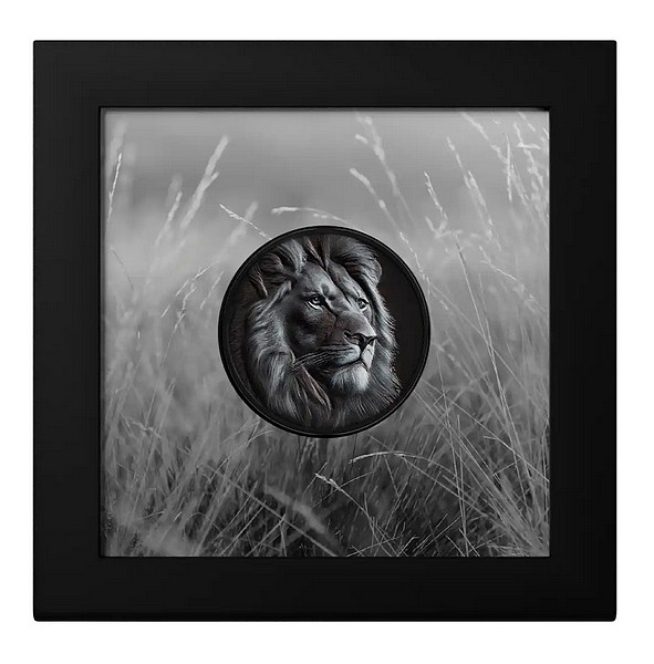 LEV coin Black and White Lion coloured – 1 oz stříbrná mince barevná