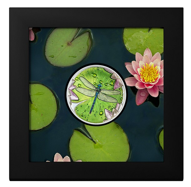 VÁŽKA coin Lily Pad Dragonfly Ultra High Relief – 1 oz stříbrná mince