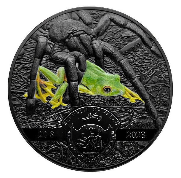 PAVOUK THAJSKÁ ČERNÁ TARANTULE coin Dark Nature Thai Black Tarantula - 3 oz stříbrná mince