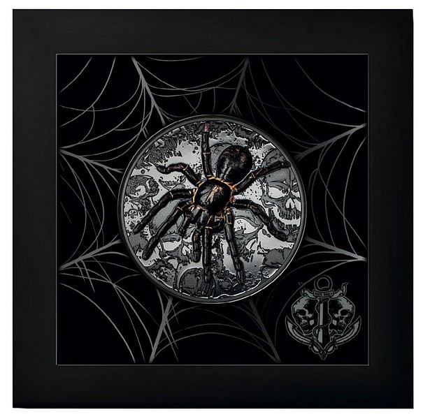 PAVOUK THAJSKÁ ČERNÁ TARANTULE coin Dark Nature Thai Black Tarantula - 3 oz stříbrná mince