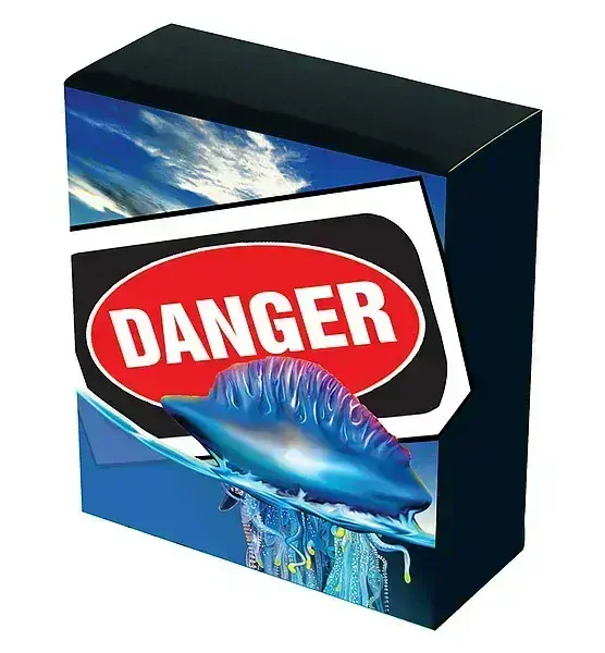 SMRTÍCÍ A NEBEZPEČNÝ MĚCHÝŘOVKA PORTUGALSKÁ coin Deadly and Dangerous Bluebottle (Physalia physalis) – 1 oz stříbrná mince