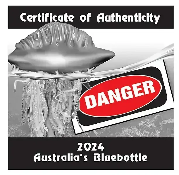 SMRTÍCÍ A NEBEZPEČNÝ MĚCHÝŘOVKA PORTUGALSKÁ coin Deadly and Dangerous Bluebottle (Physalia physalis) – 1 oz stříbrná mince