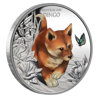 ROZTOMILÝ A MAZLIVÝ PES DINGO BABY coin Cute and Cuddly Baby Dingo – 1 oz stříbrná mince