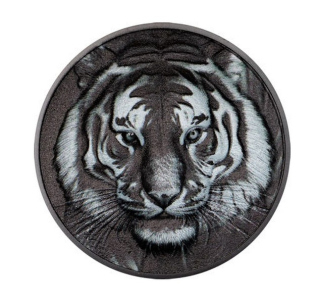 TYGR coin Black and White Tiger coloured – 1 oz stříbrná mince