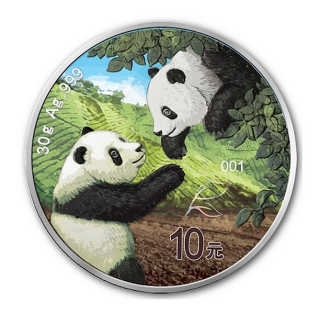 PANDA ČTYŘI ŽIVLY ZEMĚ coin China (Chinese) Panda Four Elements Earth - 30g stříbrná mince