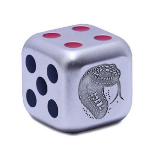 KOSTKA ROK HADA 2025 coin DICE mince ve tvaru krychle (kostky) – 1 oz stříbrná mince