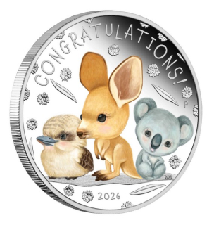 DÁREK K NAROZENÍ DÍTĚTE coin Newborn Baby – 1/2 oz stříbrná mince