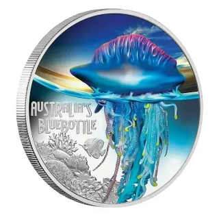 SMRTÍCÍ A NEBEZPEČNÝ MĚCHÝŘOVKA PORTUGALSKÁ coin Deadly and Dangerous Bluebottle (Physalia physalis) – 1 oz stříbrná mince