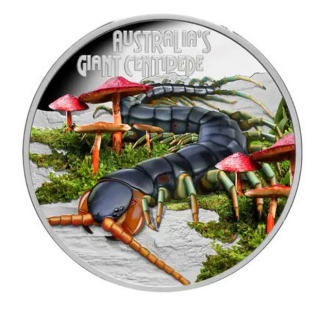 SMRTÍCÍ A NEBEZPEČNÝ OBŘÍ STONOŽKA coin Deadly and Dangerous Giant Centipede – 1 oz stříbrná mince