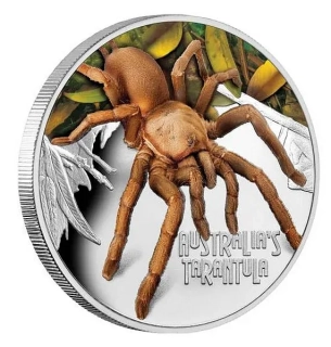 SMRTÍCÍ A NEBEZPEČNÝ AUSTRALSKÁ TARANTULE coin Deadly and Dangerous Tarantula – 1 oz stříbrná mince