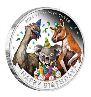 DÁREK K NAROZENINÁM coin Happy Birthday – 1/2 oz stříbrná mince