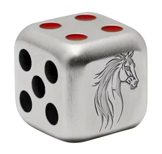 KOSTKA ROK KONĚ 2026 coin DICE mince ve tvaru krychle (kostky) – 1 oz stříbrná mince