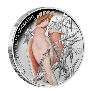 PAPOUŠCI KAKADU MAJORA MITCHELLA S JOHNEM GOULDEM PRIVY MARKEM coin Major Mitchell's Cockatoo - 1 oz stříbrná mince