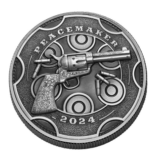 MÍROTVŮRCE PRVNÍ REVOLVER coin Peacemaker Colt Single Action Army – 1 oz stříbrná mince