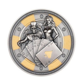 POKEROVÝ OCHRÁNCE KARET coin Poker Card Guard – 1 oz stříbrná mince