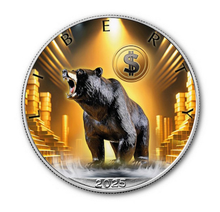 DOLAR BEAR Medvědí trh coin Silver Eagle Dolar Bear – 1 oz stříbrná mince