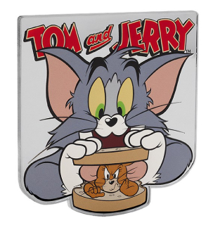 TOM A JERRY coin Tom and Jerry 85th Anniversary shaped coloured – 5 oz stříbrná mince