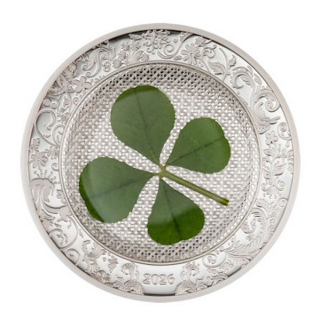 UNCE ŠTĚSTÍ SE SKUTEČNÝM ČTYŘLÍSTKEM coin Ounce of Luck – 1 oz stříbrná mince