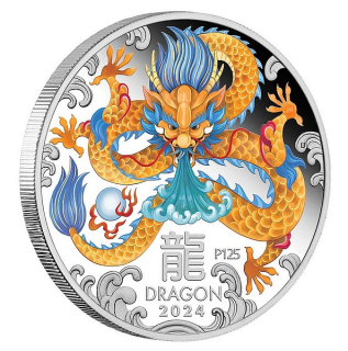 ROK DRAKA 2024 Lunární série III. coin Year of the Dragon Proof Coloured – 1 oz stříbrná mince