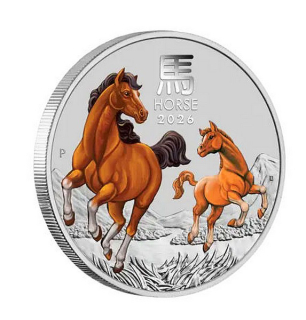 ROK KONĚ 2026 Lunární série III. coin Year of the Horse coloured – 1 oz stříbrná mince barevná