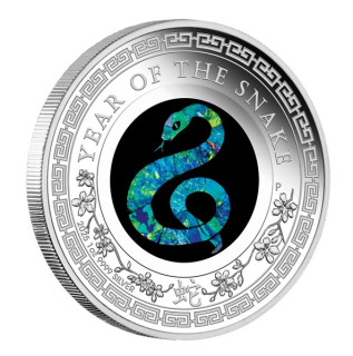ROK HADA 2025 OPAL coin Australian Opal Lunar Series Year of the Snake – 1 oz stříbrná mince