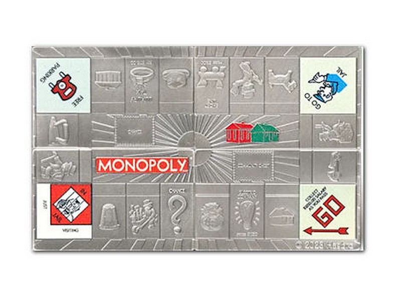 MONOPOLY populární hra od Hasbro – sada 4 stříbrných mincí (4×1 oz)