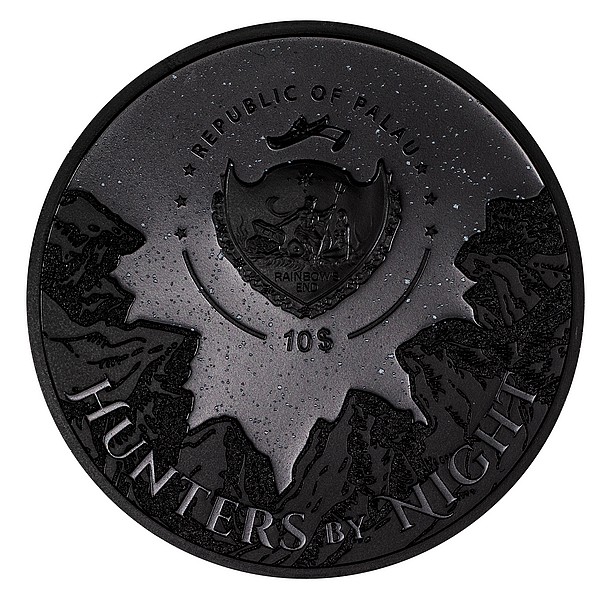 LOVCI V NOCI KAJMAN coin Hunters by Night Caiman - 2 oz stříbrná mince