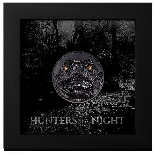 LOVCI V NOCI KAJMAN coin Hunters by Night Caiman - 2 oz stříbrná mince
