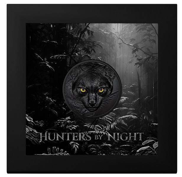 LOVCI V NOCI OCELOT coin Hunters by Night Ocelot – 2 oz stříbrná mince