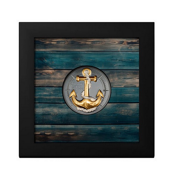 CESTA KOTVA DRSNÉ BOUŘE coin The Journey Anchor Rough Storms gilded – 2 oz stříbrná mince pozlacená