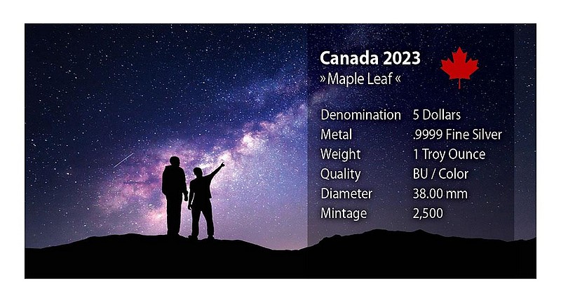VESMÍR NAŠE SLUNCE coin Maple Leaf The Universe Our Sun – 1 oz stříbrná mince