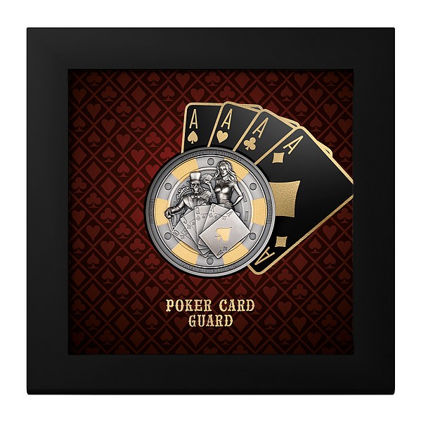 POKEROVÝ OCHRÁNCE KARET coin Poker Card Guard – 1 oz stříbrná mince