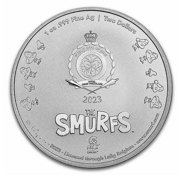 ŠMOULOVÉ coin The Smurfs 65th Anniversary – 1 oz stříbrná mince