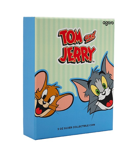 TOM A JERRY coin Tom and Jerry 85th Anniversary shaped coloured – 5 oz stříbrná mince