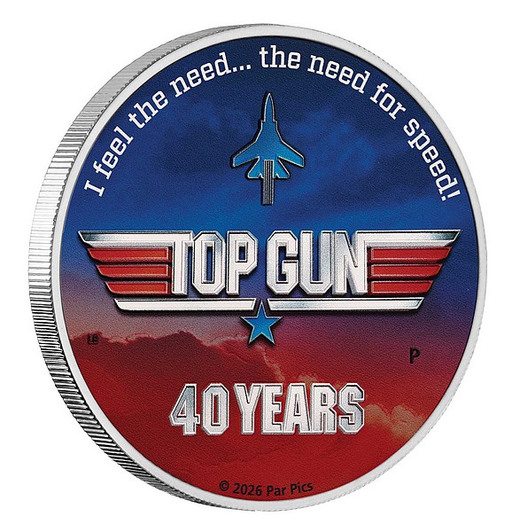 TOP GUN coin 40 Years of Top Gun – 1 oz stříbrná mince