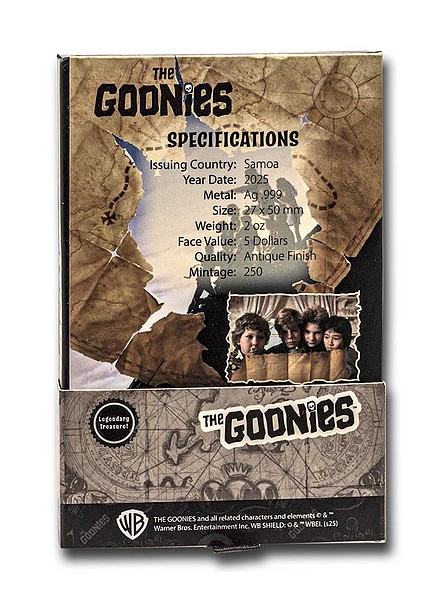 VIDEOKAZETA VHS FILM ROŠŤÁCI coin The Goonies VHS Tape – 2 oz stříbrná mince