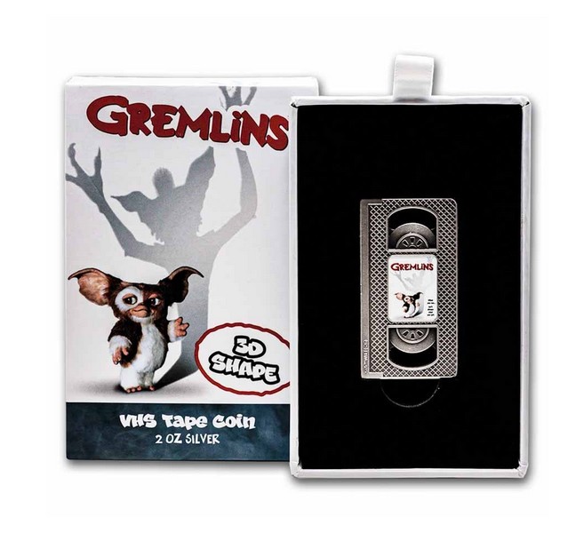 VHS KAZETA FILM GREMLINS coin The Gremlins VHS Tape – 2 oz stříbrná mince