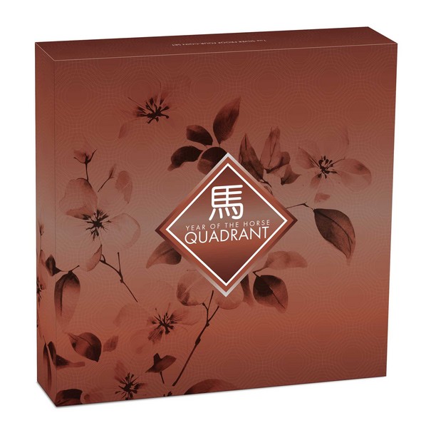 ROK KONĚ 2026 KVADRANT coin Year of the Horse Quadrant – sada 4 stříbrných mincí (4×1 oz)