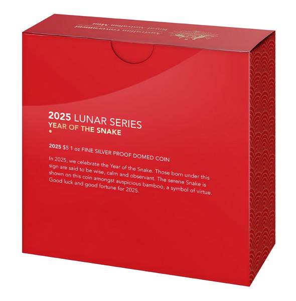 ROK HADA 2025 coin Year of the Snake RAM – 1 oz stříbrná mince Kupolová ražba